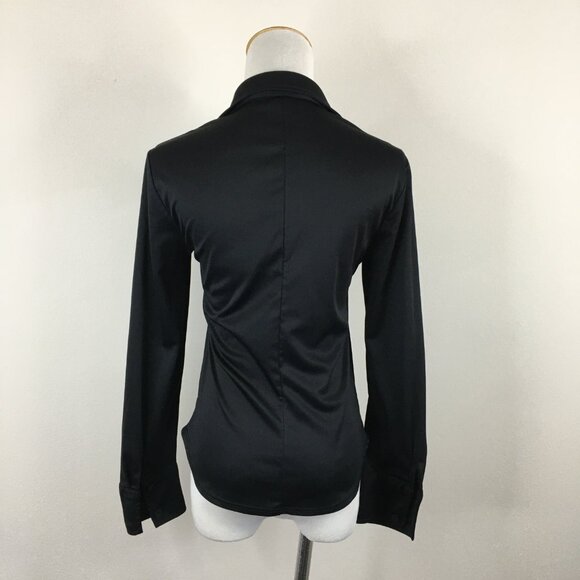 Vintage BCBGMAXAZRIA Black Long Sleeve Button down slim fitted Shirt - Picture 7 of 7